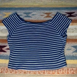 Brandy Melville blue striped crop top, size small